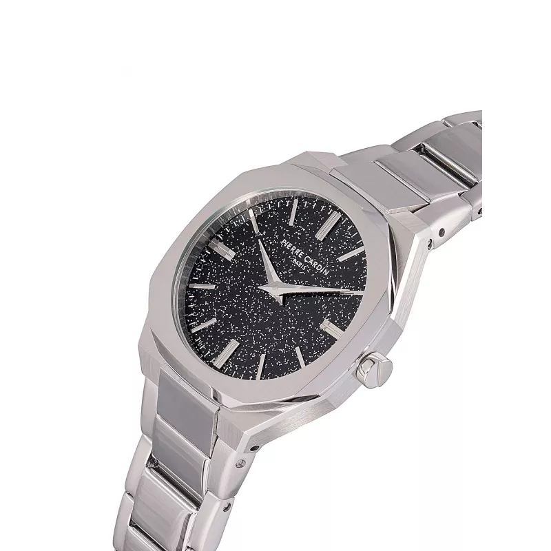 Pierre Cardin Relógio de quartzo de mulher CF.1008.MS 32 mm prateado bracelete de malha de aço inoxidável