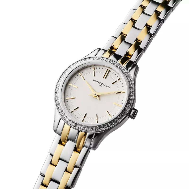 Relógio de mulher Pierre Cardin CF.0607.SU.G 30 mm prateado aço inoxidável