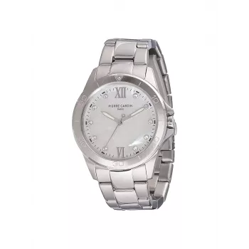 Relógio de mulher Pierre Cardin CF.1009.MS 34mm prateado aço inoxidável quartzo analógico