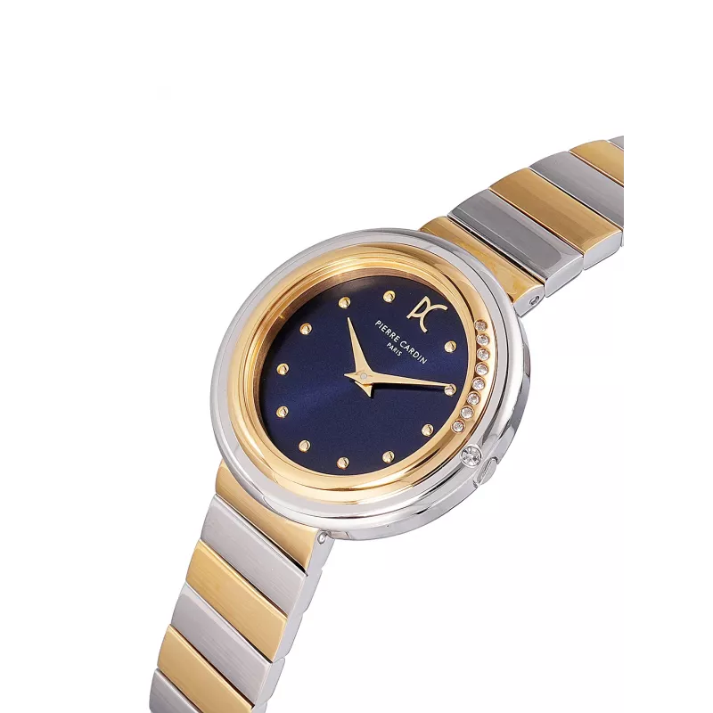 Pierre Cardin Relógio de mulher CF.1010.MU 32mm quartzo analógico mostrador prateado bracelete de pele castanha