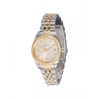 Relógio de mulher Pierre Cardin CF.1012.MU.4 28mm com bracelete de malha em aço inoxidável e mostrador prateado