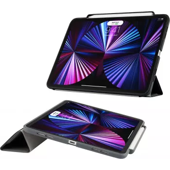 Pipetto Origami No3 Capa com compartimento para lápis para iPad Pro 11 (1./2./3./4. Ger) Preto