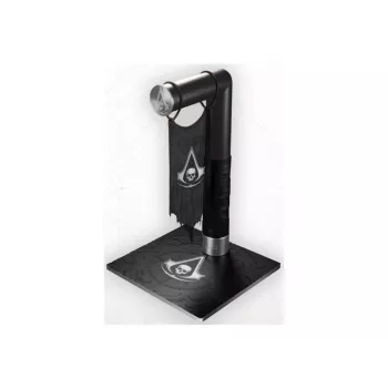 PIXMINDS LEXIP BLACK FLAG RESYNCED TATOO suporte para headset - LED RGB, hub USB de 2 portas, áudio 3,5 mm, preto