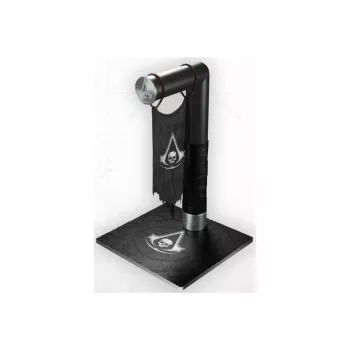 PIXMINDS LEXIP BLACK FLAG RESYNCED TATOO suporte para headset - LED RGB, hub USB de 2 portas, áudio 3,5 mm, preto