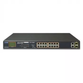 PLANET FGSW-1822VHP Switch gerido PoE+ de 18 portas com 16x Fast Ethernet e 2x uplinks combo Gigabit