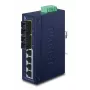 PLANET ISW-621TS15 Switch Fast Ethernet Industrial L2 não gerido com 4x 10/100 + 2x 100Base-FX SC multimodo, montagem em calha DIN/parede, -40 a 75 °C