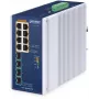 Switch Ethernet industrial PLANET TECHNOLOGY CORP. IGS-5225-8P4X 8 portas 10/100/1000T 802.3bt PoE + 4 portas 10G SFP+ (orçamento PoE de 360W, LED de utilização PoE, -40~75°C, 48~54V DC duplo)