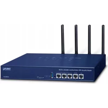 Router Gigabit Dual-Band Wi-Fi 6 AX3000 empresarial PLANET VR-300W6A com VPN, VLAN, QoS, HA, controlador AP, 2x WAN SD-WAN, 3x LAN