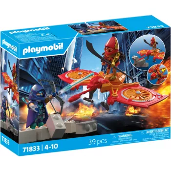 Playmobil 71833 Heroes: Drone Heroico contra Ninja Malvado