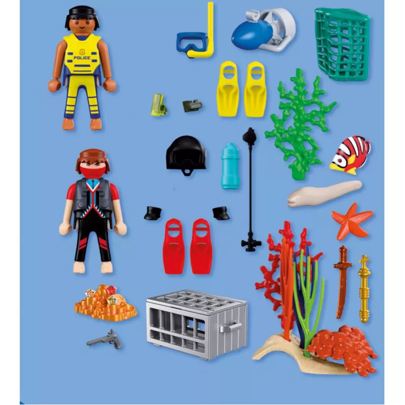 PLAYMOBIL 72078 City Action Polícia Mergulhador com Tesouro