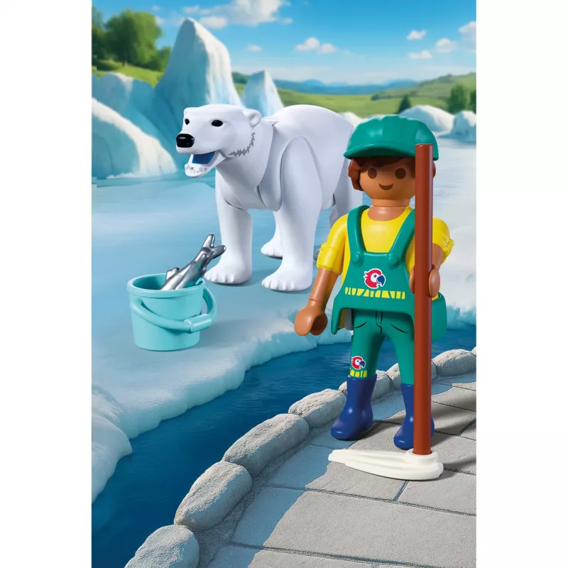 Playmobil 72090 Animals & Friends Zoo: Urso-polar e tratador de animais