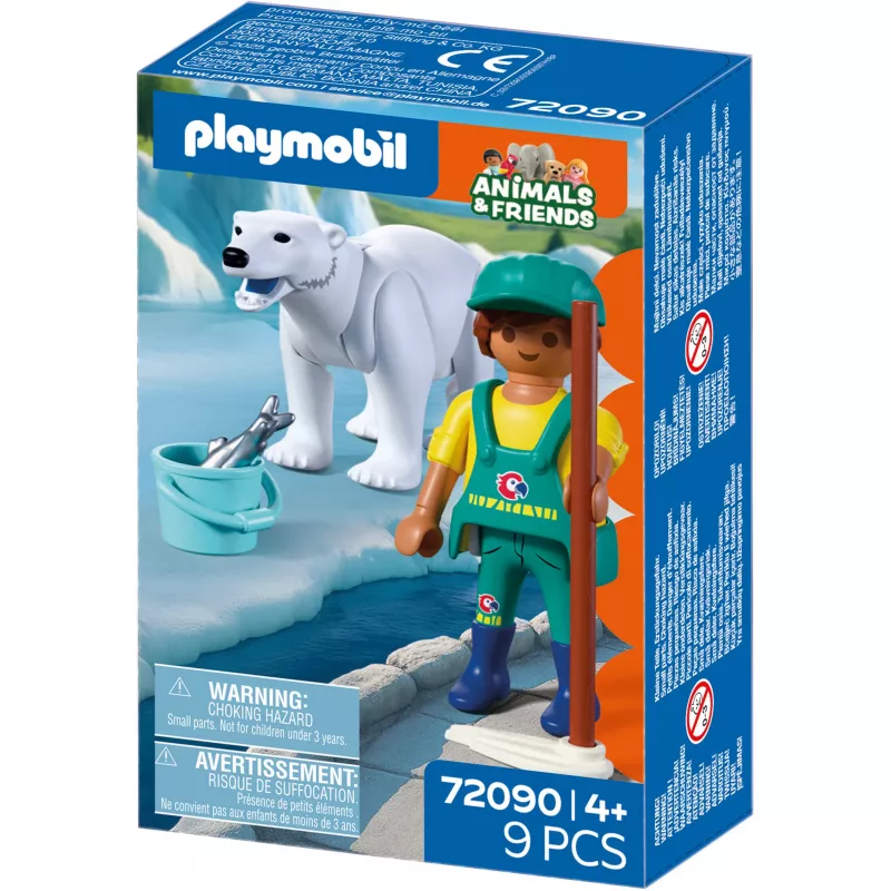 Playmobil 72090 Animals & Friends Zoo: Urso-polar e tratador de animais