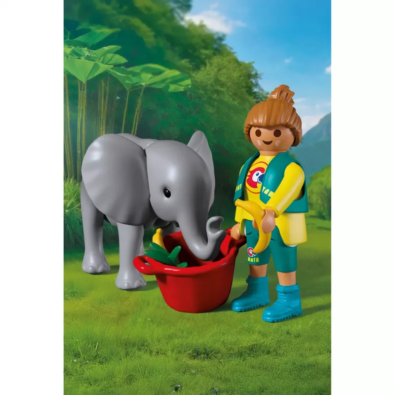 Playmobil 72092 Animals & Friends Zoo: bebé elefante e tratador
