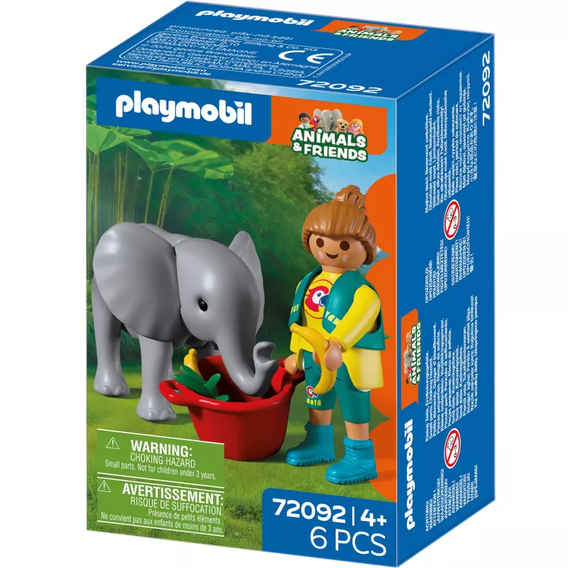 Playmobil 72092 Animals & Friends Zoo: bebé elefante e tratador