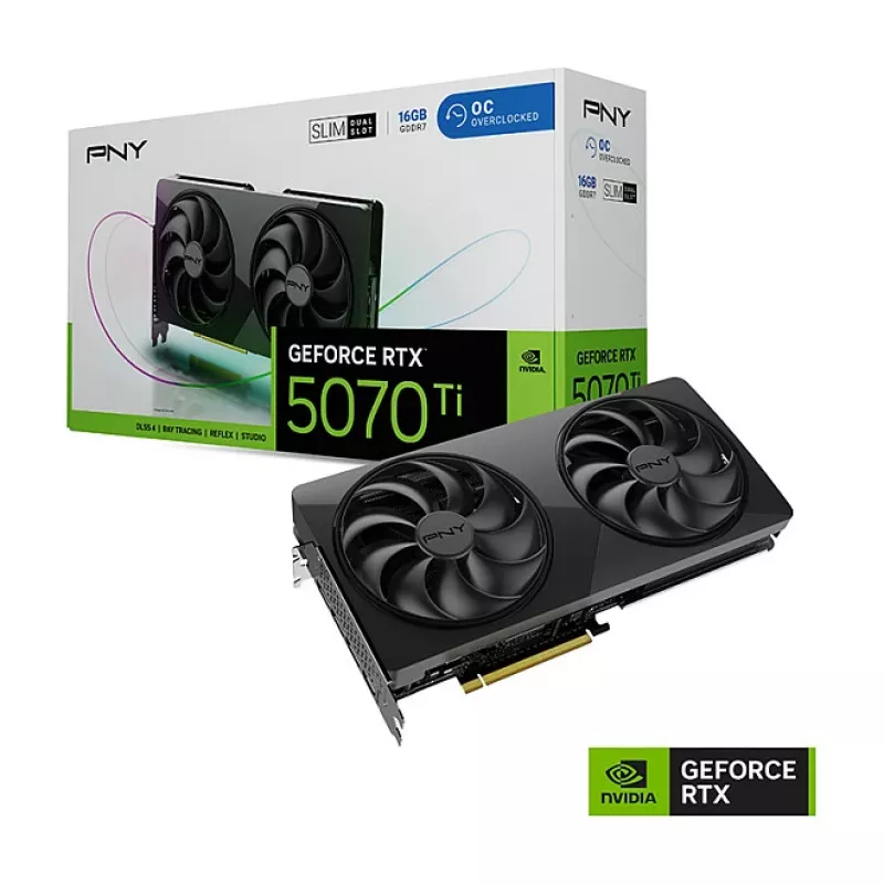 PNY GeForce RTX 5070 Ti Slim OC 16GB GDDR7 PCIe 5.0 Placa gráfica