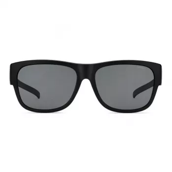 Óculos de sol retangulares unissexo Polaroid Ancillaries PLD9003SDL5 - Armação preta mate, lentes cinzentas polarizadas