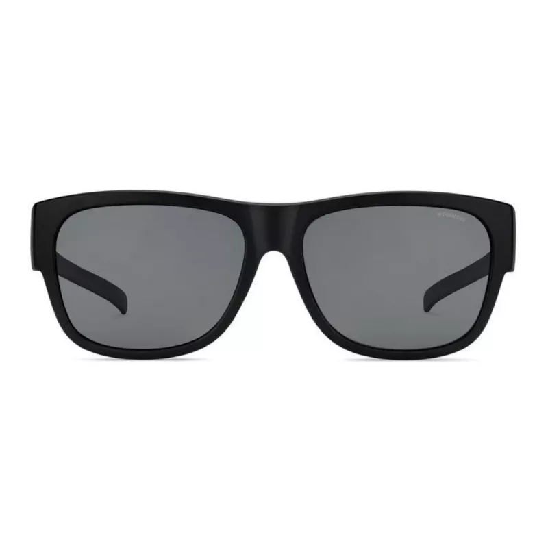 Óculos de sol retangulares unissexo Polaroid Ancillaries PLD9003SDL5 - Armação preta mate, lentes cinzentas polarizadas