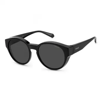 Óculos de sol retangulares Polaroid Ancillaries PLD9017S08A unissexo - armação preta lentes cinzentas polarizadas