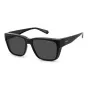 Óculos de sol quadrados unissexo Polaroid Ancillaries PLD9018S08A - armação preta mate, lentes cinzentas polarizadas
