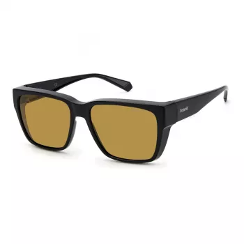 Óculos de sol retangulares unissexo Polaroid Ancillaries PLD9018S807 - Armação Havana, lentes castanhas polarizadas