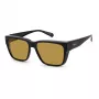 Óculos de sol retangulares unissexo Polaroid Ancillaries PLD9018S807 - Armação Havana, lentes castanhas polarizadas