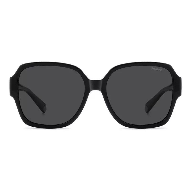 Óculos de sol retangulares unissexo Polaroid Ancillaries PLD9021S807 - armação preta, lentes cinzentas polarizadas