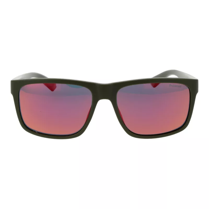 Óculos de sol de homem Polaroid PLD 2149/S retangulares - armação castanha Havana, lentes castanhas polarizadas - 57/17/140 mm