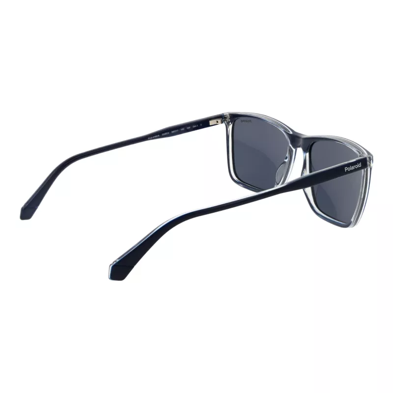 Óculos de sol retangulares de homem Polaroid PLD 4180/S - armação preta lentes polarizadas cinzentas/verdes 58 mm