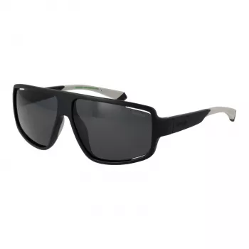 Óculos de sol retangulares de homem Polaroid PLD 7054/S - armação preta mate, lentes verdes polarizadas - 61/12/140 mm
