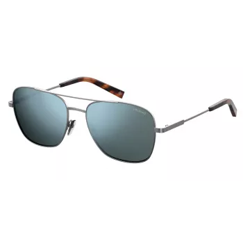 Polaroid PLD2068SX6LB5 Óculos de sol retangulares de homem com lentes polarizadas, preto/cinzento, 58 mm