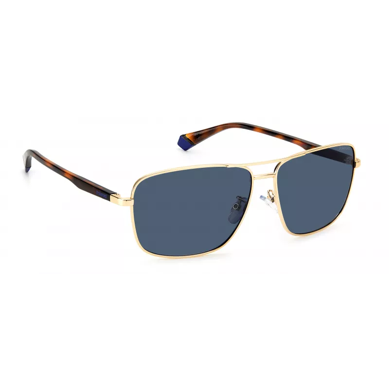 Óculos de sol POLAROID PLD2119GSJ5GC homem aviador - armação dourada, lentes verdes polarizadas
