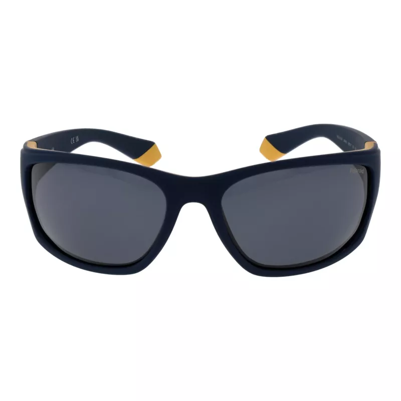 Óculos de sol retangulares de homem Polaroid PLD2135S642FN - armação preta, lentes polarizadas cinzentas, 65 mm
