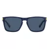 Óculos de sol retangulares Polaroid PLD2139SFLL unissexo - armação preta lentes cinzentas 56mm