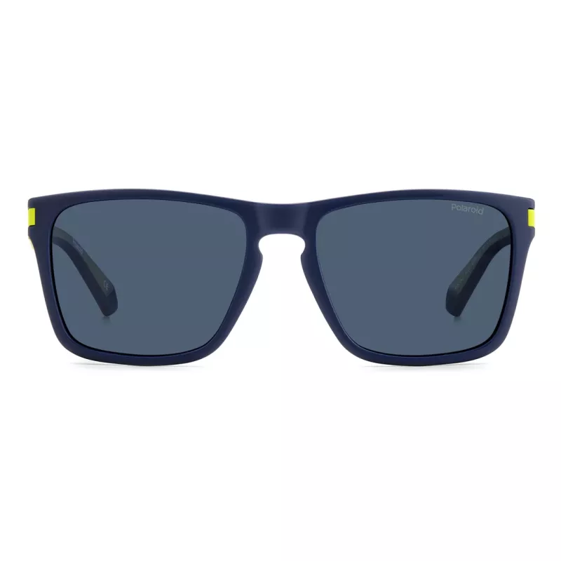 Óculos de sol retangulares Polaroid PLD2139SFLL unissexo - armação preta lentes cinzentas 56mm