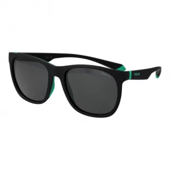 Óculos de sol unissexo POLAROID PLD2140S543OL quadrados - armação de acetato Havana, lentes de policarbonato verdes polarizadas, proteção UV400