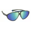 Óculos de sol unissexo POLAROID PLD2151/S Havana com armação verde e lentes polarizadas 62mm