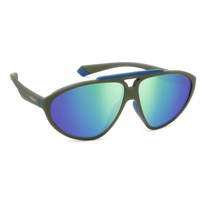 Óculos de sol unissexo POLAROID PLD2151/S Havana com armação verde e lentes polarizadas 62mm