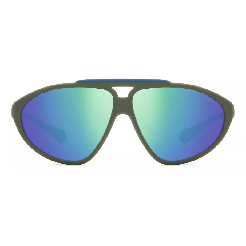 Óculos de sol unissexo POLAROID PLD2151/S Havana com armação verde e lentes polarizadas 62mm