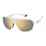Óculos de sol retangulares unissexo Polaroid PLD2152SVK6 - Armação preta, lentes cinzentas polarizadas, 59 mm