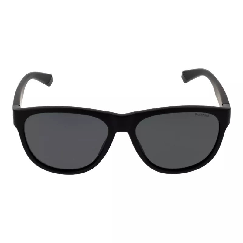 Óculos de sol unissexo Polaroid PLD2156S56003 retangulares - armação preta, lentes TAC cinzentas polarizadas, proteção UV400