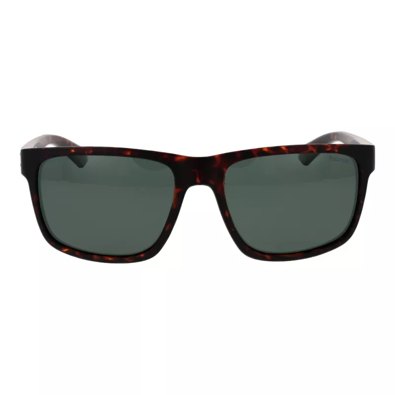 Óculos de sol Polaroid PLD2157S57HGC homem retangulares - armação Havana, lentes verdes polarizadas