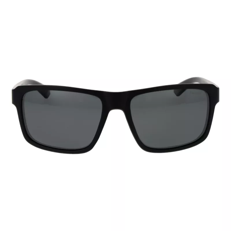 Óculos de sol polarizados retangulares de homem POLAROID PLD2158S58807, armação preta, lentes cinzentas, 58mm