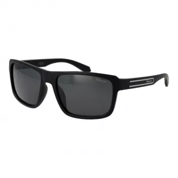 Óculos de sol polarizados retangulares de homem POLAROID PLD2158S58807, armação preta, lentes cinzentas, 58mm
