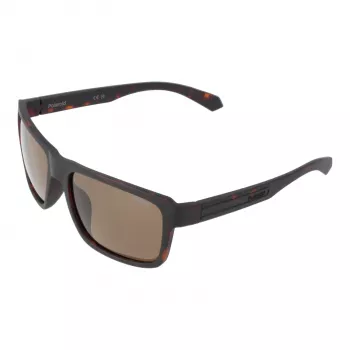 Óculos de sol retangulares de homem Polaroid PLD2158S58HGC - armação preta lentes polarizadas cinzentas 58mm