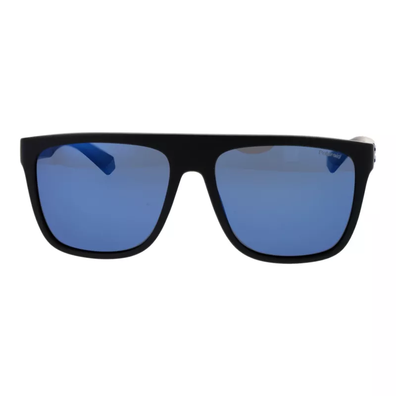 Óculos de sol retangulares de homem POLAROID PLD2162S580VK - Armação preta, lentes cinzentas polarizadas, 58 mm