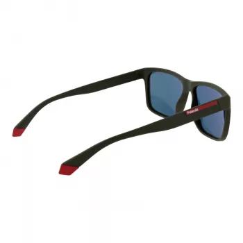 Óculos de sol retangulares Polaroid PLD2164S58TBO para homem - armação Havana, lentes polarizadas verdes 58 mm