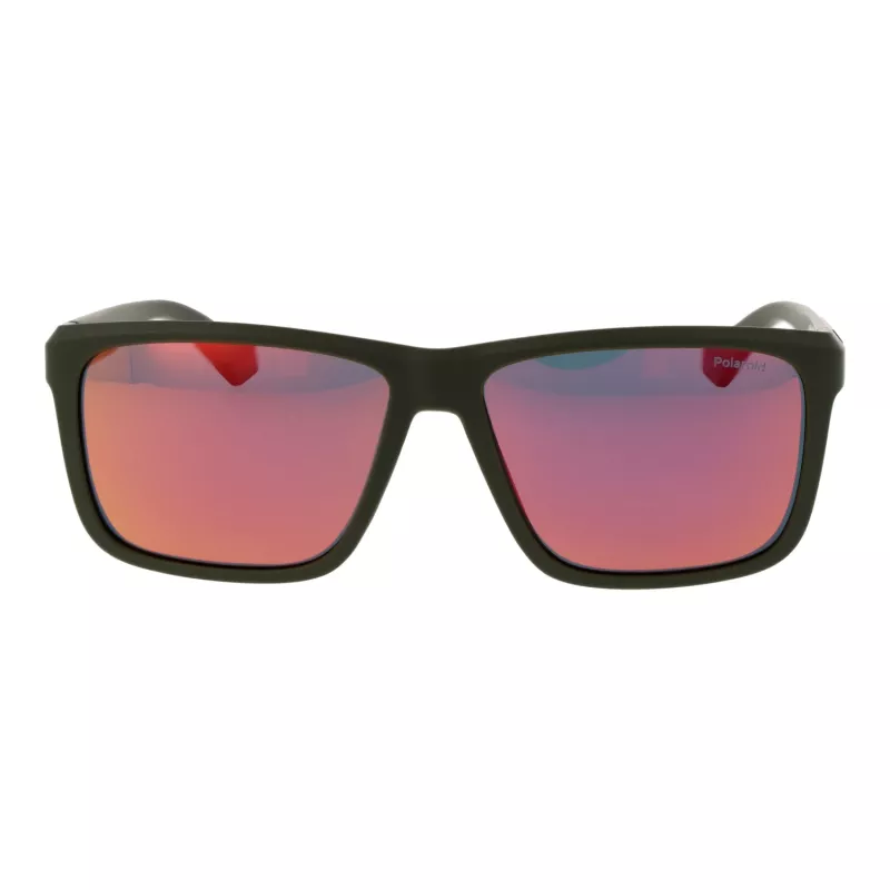 Óculos de sol retangulares Polaroid PLD2164S58TBO para homem - armação Havana, lentes polarizadas verdes 58 mm