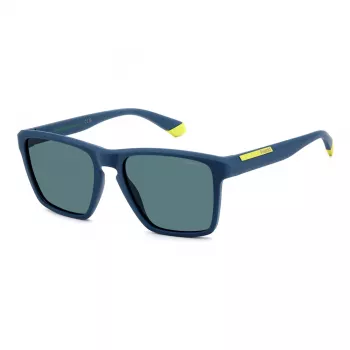 Óculos de sol quadrados de homem Polaroid PLD2167S2FN - Armação preta, lentes cinzentas polarizadas