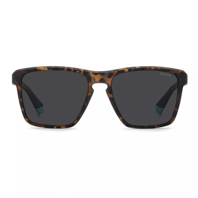 Óculos de sol retangulares de homem Polaroid PLD2167SN9P - armação preta, lentes cinzentas polarizadas