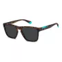 Óculos de sol retangulares de homem Polaroid PLD2167SN9P - armação preta, lentes cinzentas polarizadas